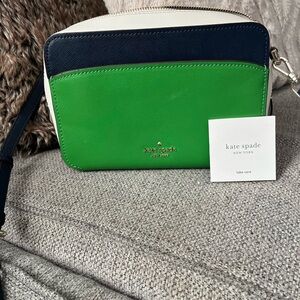 Kate Spade Navy and Gold Interior Bag